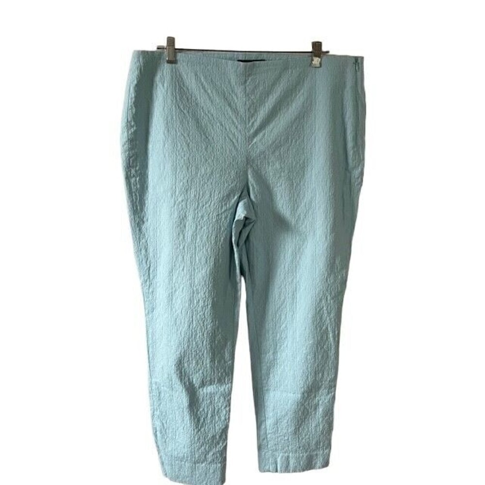 Talbots Turquoise Patterned Pixie Pants Size 14 - image 3